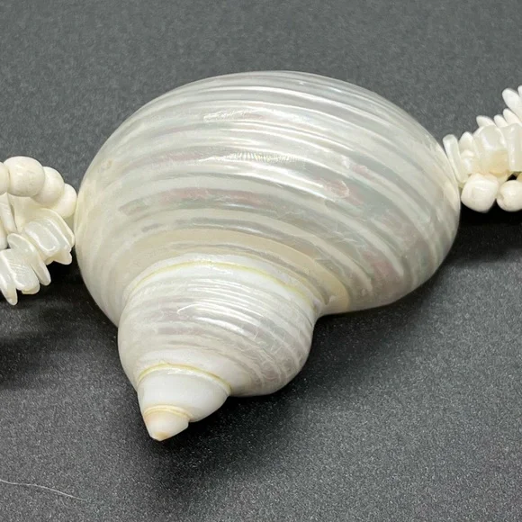 Nautilus Shell Necklace 22" MOP Hawaiian Vintage Surf Hand Made - Picture 3 of 8